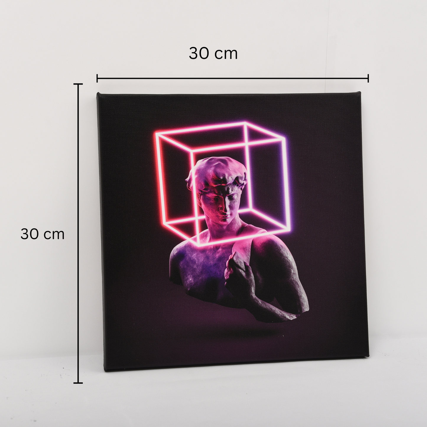 "Boxed Vision" Design Stretched on Canvas - Vaporwave Wall Art, 30x30 cm