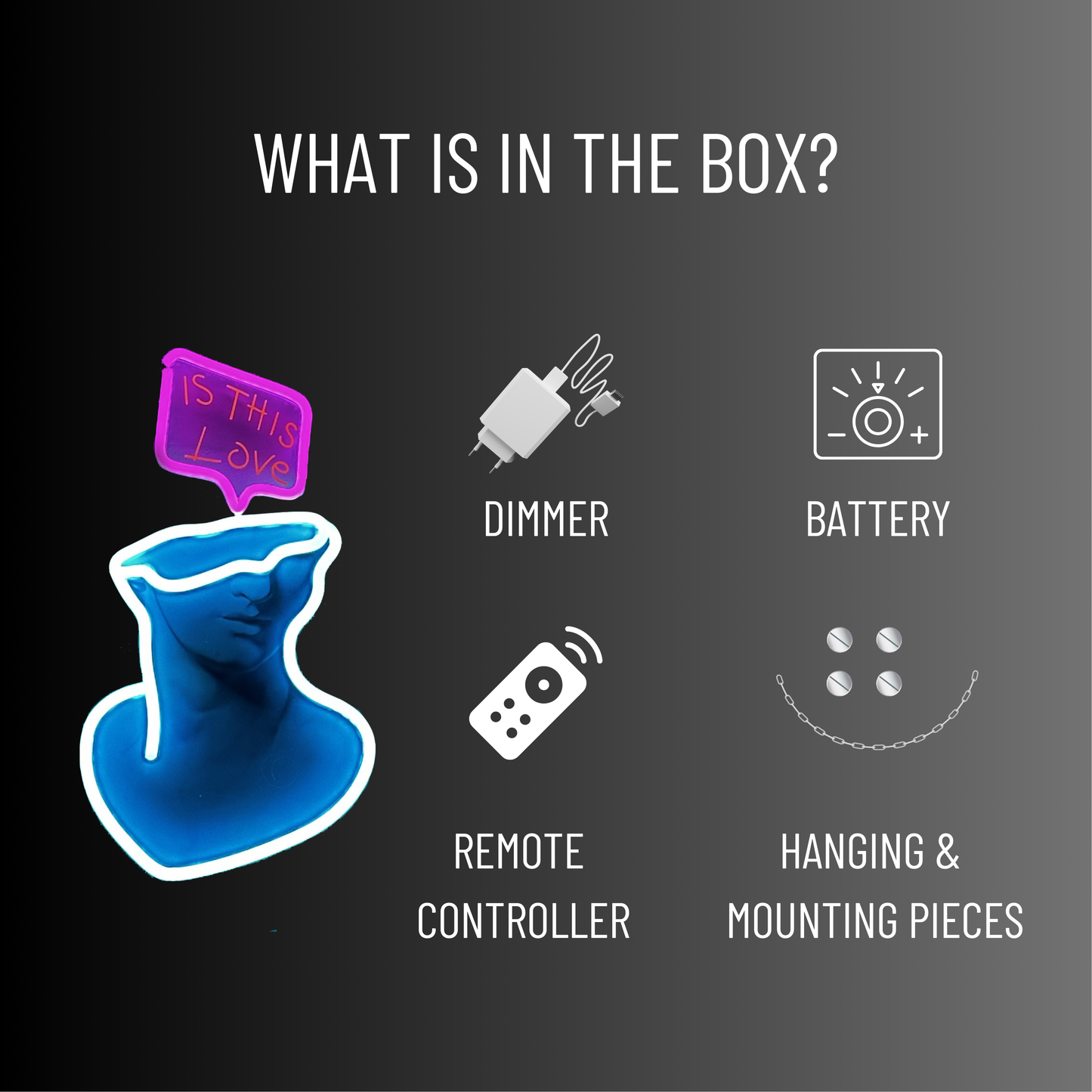 "Is This Love?" Neon Bust Art LED Wall Sculpture