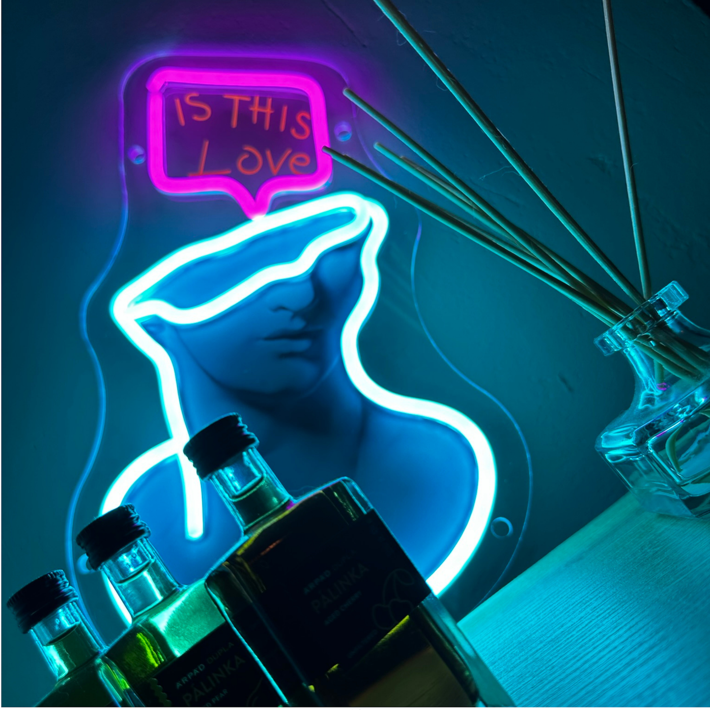 "Is This Love?" Neon Bust Art LED Wall Sculpture