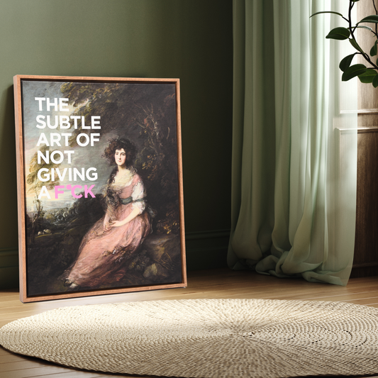 "The Subtle Art of Not Giving a F*ck" Framed Canvas Poster – Statement Wall Art, 40x50 cm